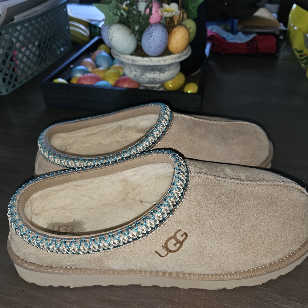 UGG Tasman Slippers with Blue Trim